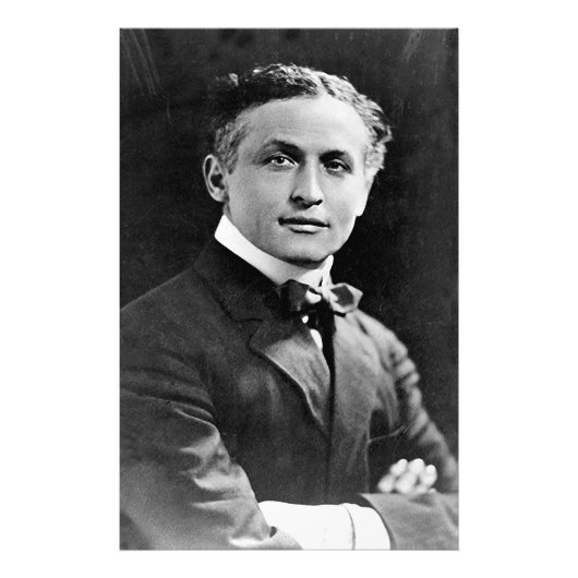 Portret van de Amerikaanse magiër Harry Houdini Foto Afdruk (Voorkant)