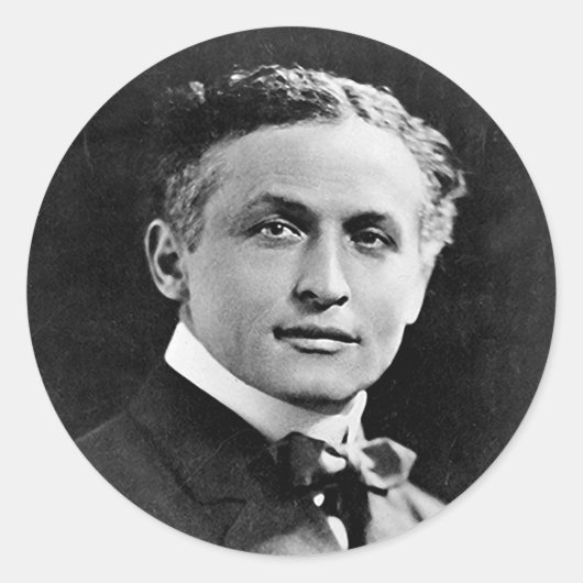 Portret van de Amerikaanse magiër Harry Houdini Ronde Sticker (Voorkant)
