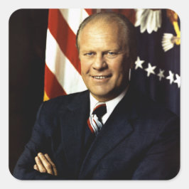 Portret van de Amerikaanse president Gerald Rudolp Vierkante Sticker