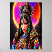 Portret van de Aztec Goddess Metztli | AI Art. Poster (Voorkant)