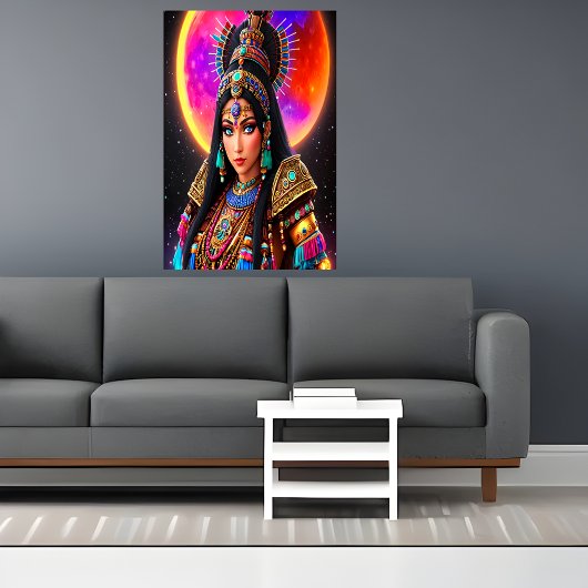 Portret van de Aztec Goddess Metztli | AI Art. Poster