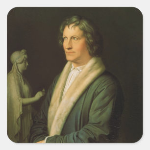 Portret van de beeldhouwer Bertel Thorvaldsen Vierkante Sticker