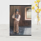 'Portret van de Bell Ringer in de Welsh Chapel' Kaart (Gele Bloem)