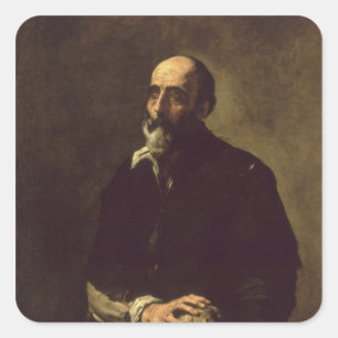 Portret van de Blind Sculptor, Gambazo 1632 Vierkante Sticker