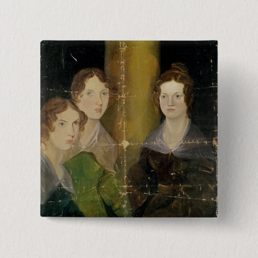 Portret van de Bronte Sisters, c.1834 Vierkante Button 5,1 Cm (Voorkant)