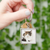 Portret van de Calico-kat Sleutelhanger (Hand)