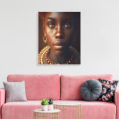 Portret van de charmante Afrikaanse vrouw Canvas Afdruk (Insitu (Woonkamer))