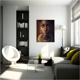 Portret van de charmante Afrikaanse vrouw Canvas Afdruk