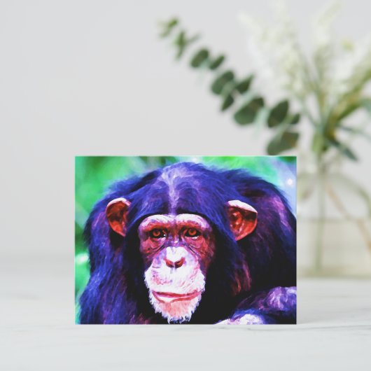 Portret van de chimpansee briefkaart (Staand voorkant)