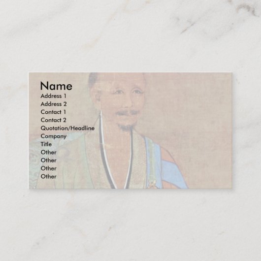 Portret van de Chinese boeddhistische monk Wuzhun Visitekaartje (Voorkant)