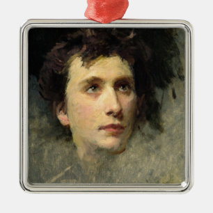Portret van de componist Pyotr Ilyich Metalen Ornament