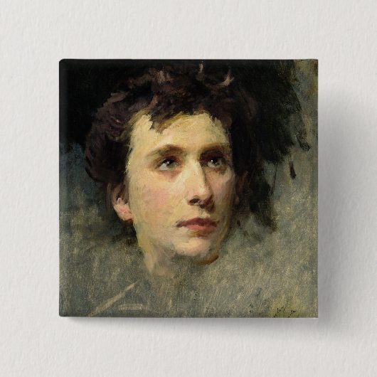 Portret van de componist Pyotr Ilyich Vierkante Button 5,1 Cm (Voorkant)