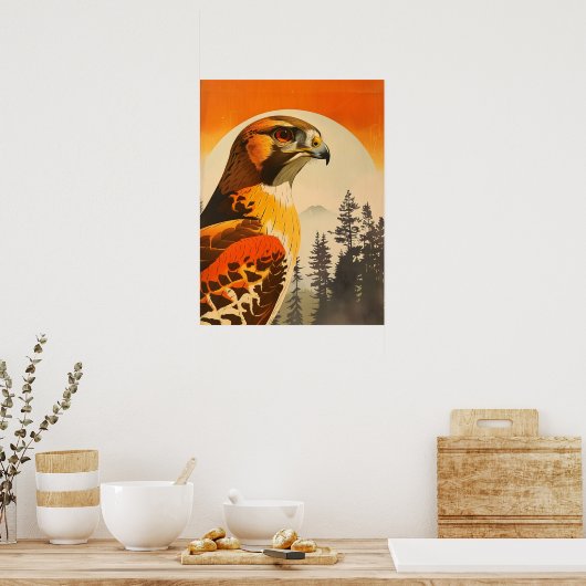  portret van de Cooper's Hawk Poster (Keuken)