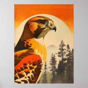  portret van de Cooper's Hawk Poster