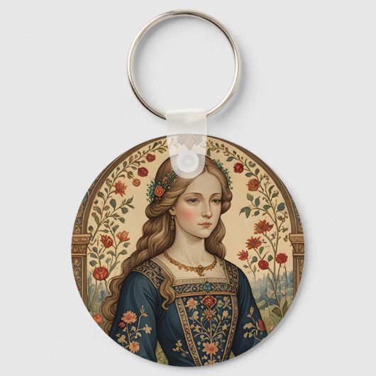 Portret van de dame in de middeleeuwse renaissance sleutelhanger (Voorkant)