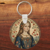 Portret van de dame in de middeleeuwse renaissance sleutelhanger (Voorkant)