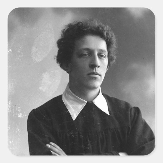 Portret van de dichter Alexander Blok Vierkante Sticker (Voorkant)