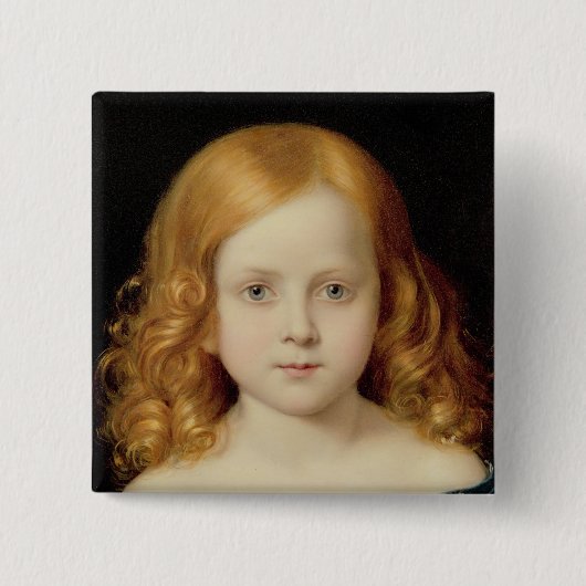 Portret van de dochter van de kunstenaar vierkante button 5,1 cm (Voorkant)