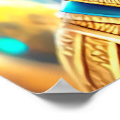 Portret van de Egyptische god Osiris | AI Art. Poster (Hoek)