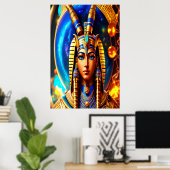 Portret van de Egyptische god Osiris | AI Art. Poster (Thuiskantoor)