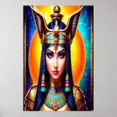Portret van de Egyptische godin Hathor | AI Art P Poster (Voorkant)