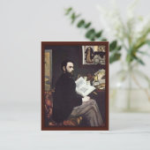Portret van de Emile Zola door Manet Edouard Briefkaart (Staand voorkant)