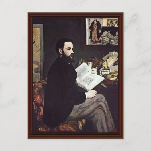 Portret van de Emile Zola door Manet Edouard Briefkaart (Voorkant)