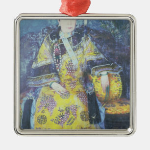 Portret van de Empress Dowager Cixi Metalen Ornament