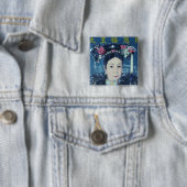 Portret van de Empress Dowager Cixi Vierkante Button 5,1 Cm (In situ)