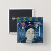 Portret van de Empress Dowager Cixi Vierkante Button 5,1 Cm (Voorkant /achterkant)