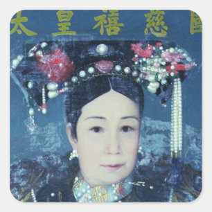 Portret van de Empress Dowager Cixi Vierkante Sticker