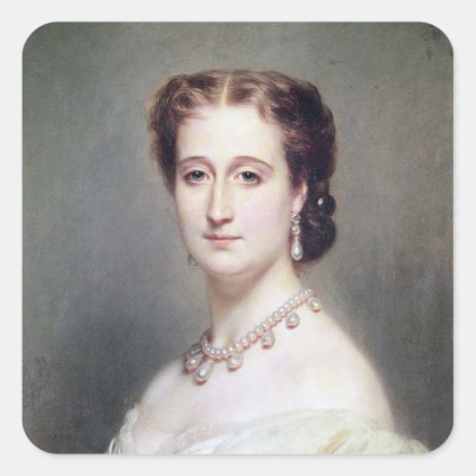 Portret van de Empress Eugenie Vierkante Sticker (Voorkant)