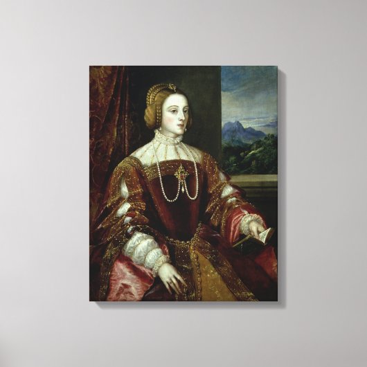 Portret van de Empress Isabella van Portugal Canvas Afdruk (Voorkant)