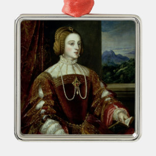 Portret van de Empress Isabella van Portugal Metalen Ornament