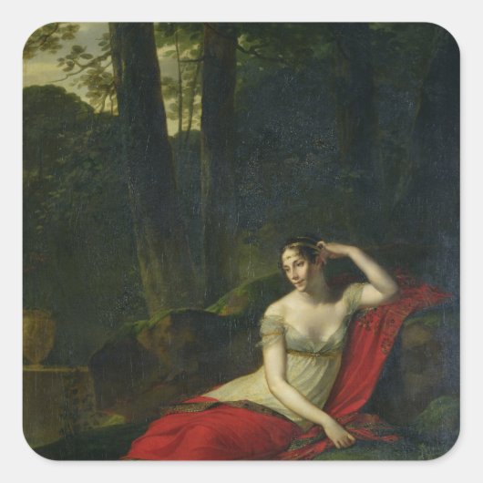 Portret van de Empress Josephine, 1805 Vierkante Sticker (Voorkant)