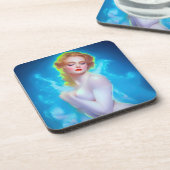 Portret van de etherische godin – surrealistische  bier onderzetter (Linkerzijde)