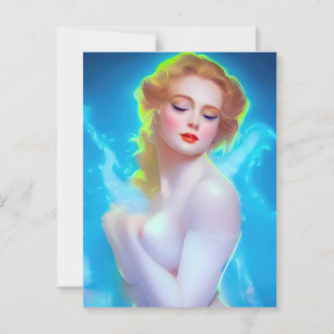 Portret van de etherische godin – surrealistische  briefkaart