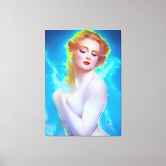 Portret van de etherische godin – surrealistische  canvas afdruk (Voorkant)