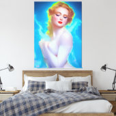 Portret van de etherische godin – surrealistische  canvas afdruk (Insitu (Slaapkamer))