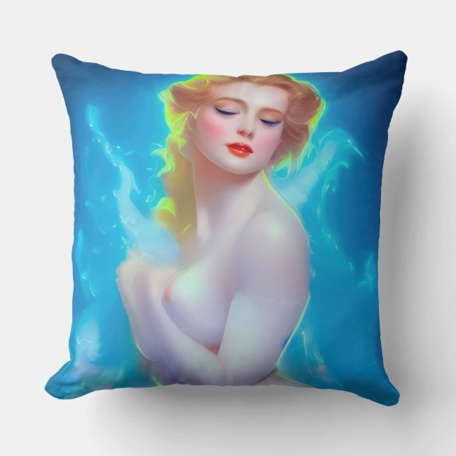 Portret van de etherische godin – surrealistische  kussen (Voorkant)