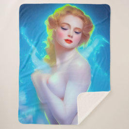 Portret van de etherische godin – surrealistische  sherpa deken