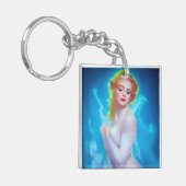 Portret van de etherische godin – surrealistische  sleutelhanger (Voorkant Links)