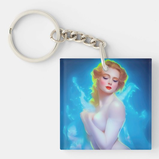 Portret van de etherische godin – surrealistische  sleutelhanger (Voorkant)