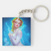 Portret van de etherische godin – surrealistische  sleutelhanger (Achterkant)