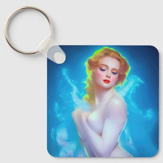 Portret van de etherische godin – surrealistische  sleutelhanger (Voorkant)