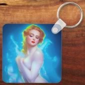 Portret van de etherische godin – surrealistische  sleutelhanger (Achterkant)