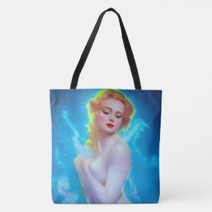 Portret van de etherische godin – surrealistische  tote bag