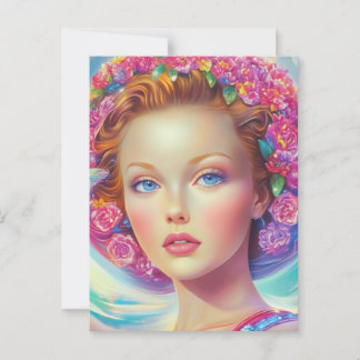 Portret van de etherische kroon briefkaart