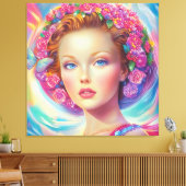 Portret van de etherische kroon canvas afdruk (Insitu (Woonkamer))