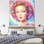 Portret van de etherische kroon canvas afdruk (Insitu (Slaapkamer))